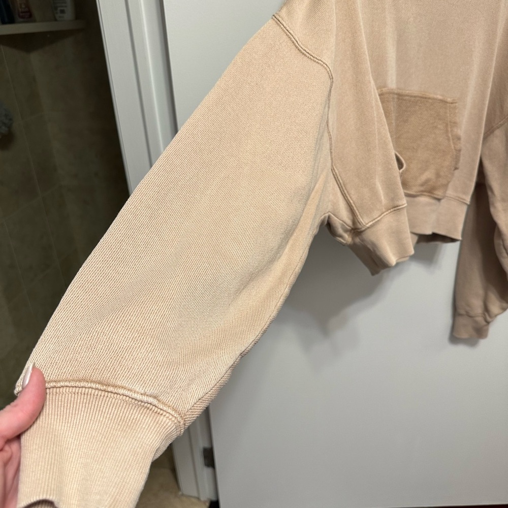 Free People Women's Tan/Dusty Peach Hoodie - Picture 6 of 6